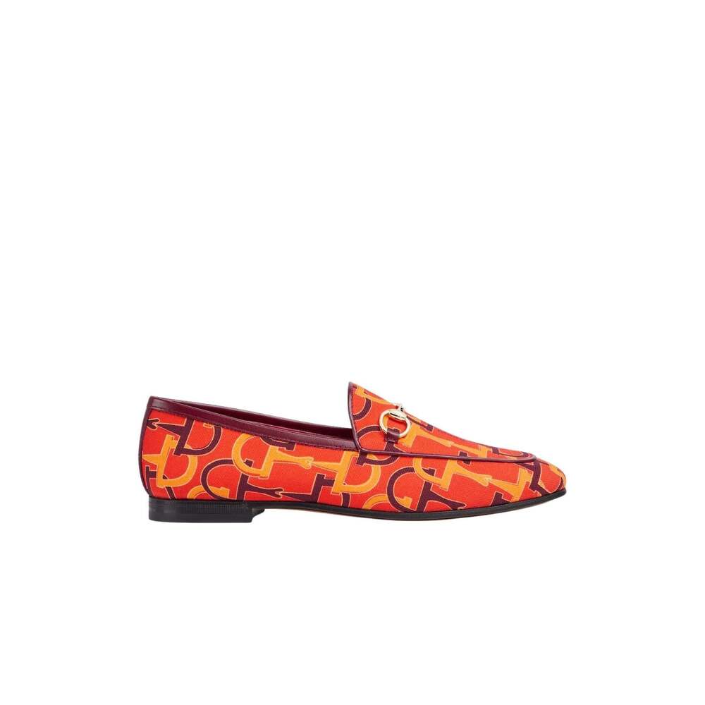 Gucci - Jordaan Orange Horsebit Canvas Loafer - IT 38